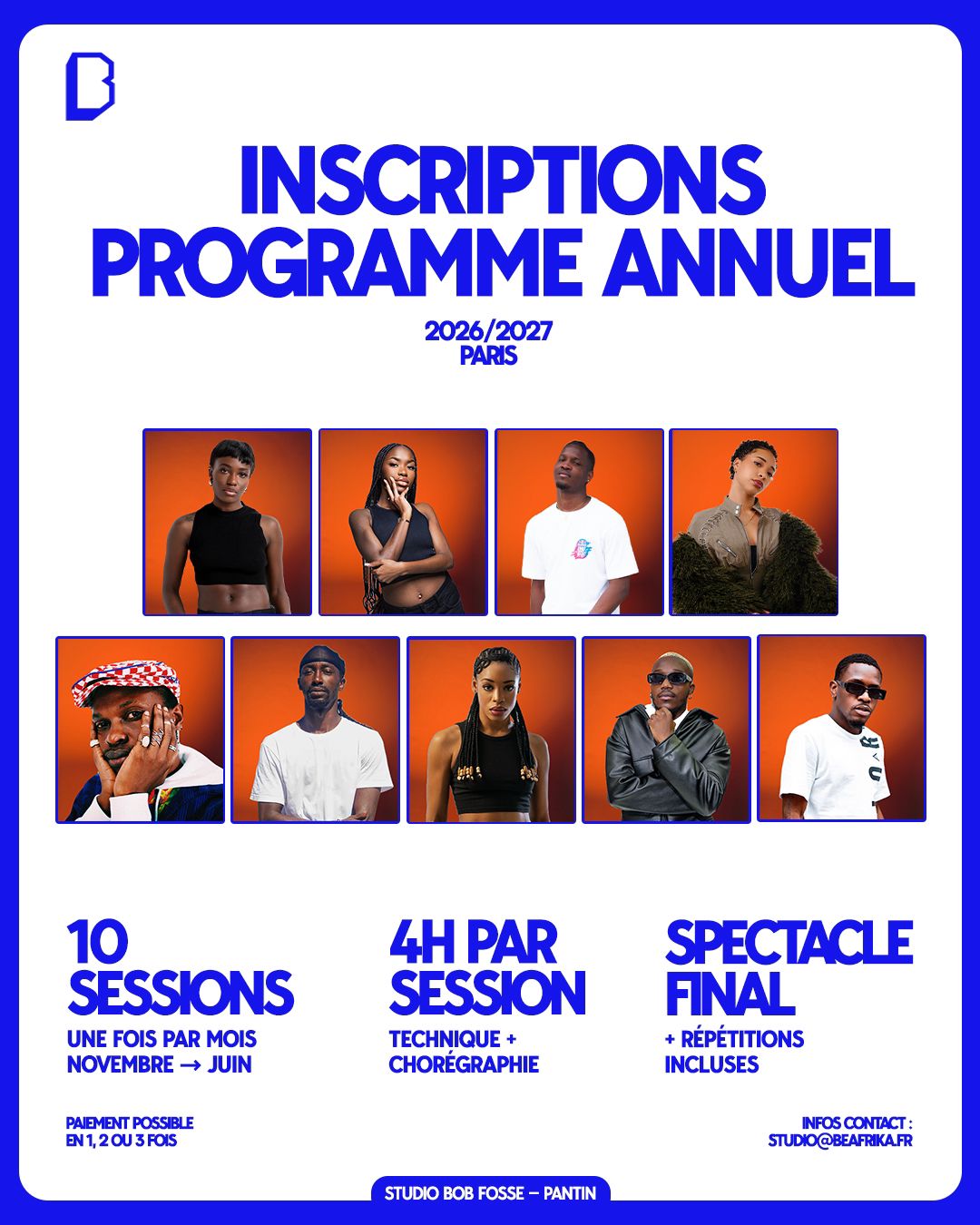 Inscripciones Programa Anual 2026/2027 de Beafrika Studio Paris